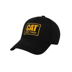 Black Men's Caterpillar Curve Bill Diesel Power Caps | 423958-OTX