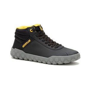 Black Men's Caterpillar Hex + Mid Sneakers | 869751-KUI