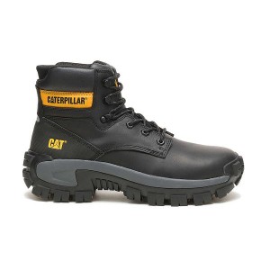 Black Men's Caterpillar Invader Hi Steel Toe Work Boots | 731458-PMC