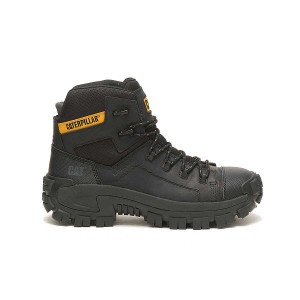 Black Men's Caterpillar Invader Hiker Waterproof Composite Toe Work Boots | 790352-UDN