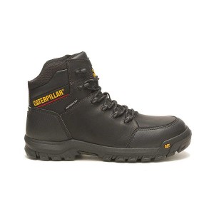 Black Men's Caterpillar Resorption Waterproof Composite Toe Work Boots | 293651-HJL