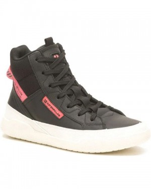 Black Women's Caterpillar Hex Hi Utility Sneakers | 958463-UVQ