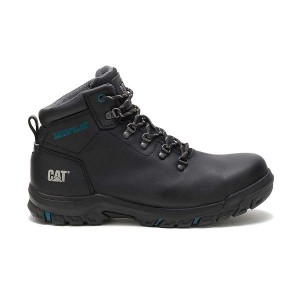 Black Women's Caterpillar Mae Steel Toe Waterproof Work Boots | 637049-BOG