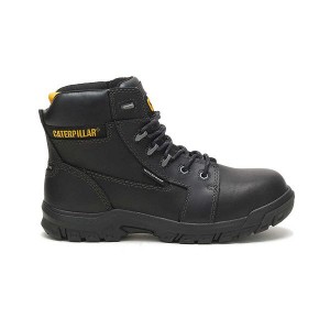 Black Women's Caterpillar Resorption Waterproof Composite Toe Work Boots | 135298-VAD