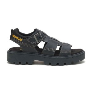 Black Women's Caterpillar Rigor Sandals | 564721-ZLF