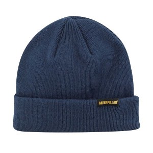 Blue Men's Caterpillar Foundation Knit Hats | 134097-EQS