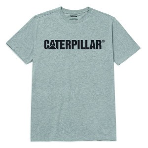 Blue Men's Caterpillar Original Fit Caterpillar Logo Tee T-Shirt | 659438-NID