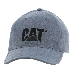 Blue / Black Men's Caterpillar Foundation Contrast Logo Hats | 031486-GCN