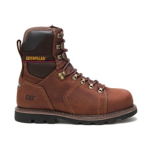 Brown Men's Caterpillar Alaska 2.0 8" Waterproof Thinsulate™ Steel Toe Work Boots | 485912-KNS