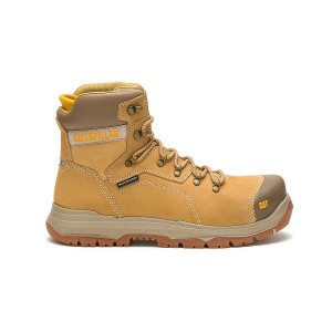 Brown Men's Caterpillar Diagnostic 2.0 Waterproof Steel Toe Work Boots | 348569-VES