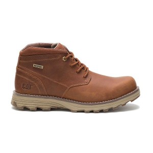 Brown Men's Caterpillar Elude Waterproof Boots | 057329-LOT