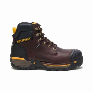 Brown Men's Caterpillar Excavator LT Composite Toe Work Boots | 615429-LWR