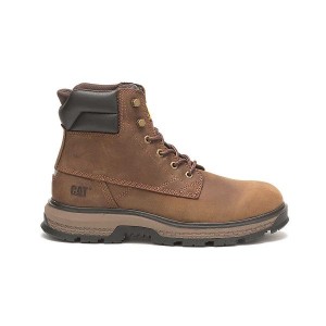 Brown Men's Caterpillar Exposition 6" Work Boots | 528160-TEN