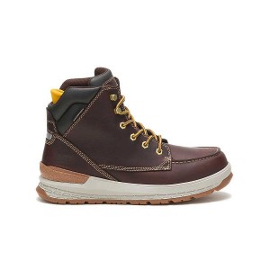 Brown Men's Caterpillar Impact Waterproof Work Boots | 895370-ITB