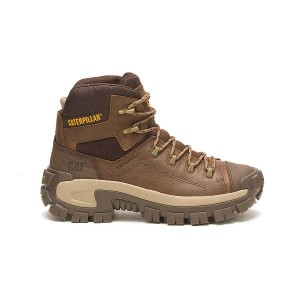 Brown Men's Caterpillar Invader Hiker Waterproof Work Boots | 782054-EGP