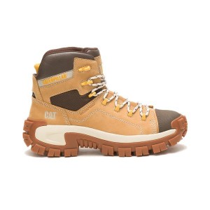 Brown Men's Caterpillar Invader Hiker Waterproof Composite Toe Work Boots | 385647-XCP