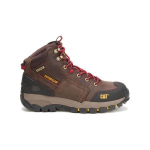 Brown Men's Caterpillar Navigator Waterproof Work Boots | 801725-UAB