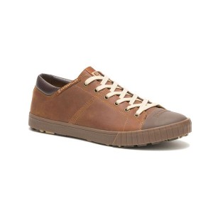 Brown Men's Caterpillar Passport Rubber Cap Sneakers | 960152-GWI