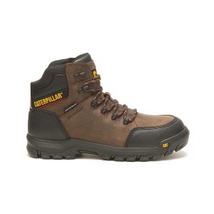 Brown Men's Caterpillar Resorption Waterproof Composite Toe Work Boots | 563841-XVA