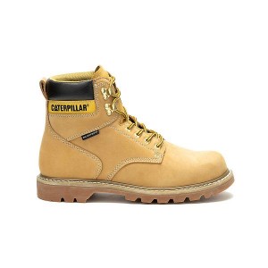 Brown Men's Caterpillar Second Shift Waterproof Work Boots | 938216-RNA