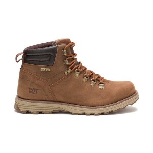 Brown Men's Caterpillar Sire Waterproof Boots | 670935-BNC