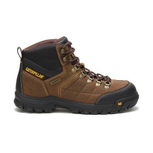 Brown Men's Caterpillar Threshold Waterproof Work Boots | 980247-EWY