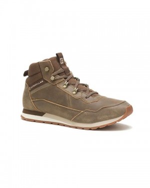 Brown Men's Caterpillar Ventura Hiker Hi Sneakers | 768034-BJH