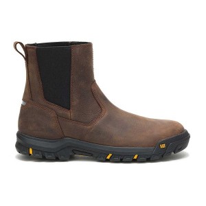 Brown Men's Caterpillar Wheelbase Work Boots | 394825-CFA