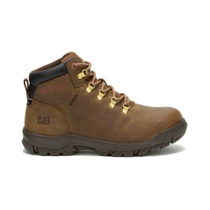 Brown Women's Caterpillar MAE ST S3 HRO WR SRA Work Boots | 470689-VOH