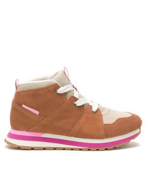 Brown Women's Caterpillar Ventura Mid Elevated Sneakers | 152867-PNI