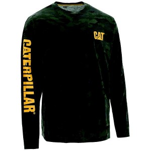 Camo Men's Caterpillar Trademark Banner Long Sleeve Tee T-Shirt | 732906-WRU