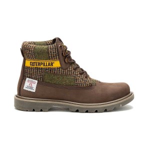 Chocolate / Brown Men's Caterpillar Colorado 2.0 Harris Tweed Boots | 126804-API