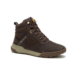 Coffee Men's Caterpillar Hex Ready Mid Boots | 362597-NSF