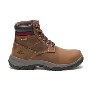 Dark / Beige Women's Caterpillar Dryverse 6" Waterproof Work Boots | 839651-GNP