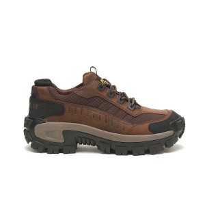 Dark / Brown Men's Caterpillar Invader Steel Toe Work Shoes | 257806-RBT