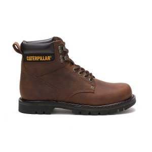 Dark / Brown Men's Caterpillar Second Shift Work Boots | 359208-FHG