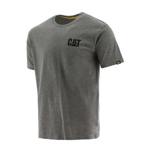 Dark / Grey Men's Caterpillar Trademark Tee T-Shirt | 647328-MZE