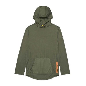 Green Men's Caterpillar Coolmax Lightweight Pullover Hoodie | 320948-AKG