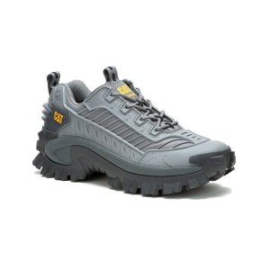 Grey Men's Caterpillar Intruder Mecha Sneakers | 508912-DGA