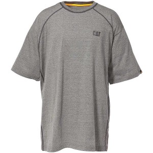 Grey Men's Caterpillar Performance Short Sleeve Tee T-Shirt | 594287-NCA