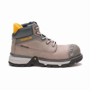 Grey Women's Caterpillar Excavator Superlite Waterproof Carbon Composite Toe Work Boots | 571492-QOL