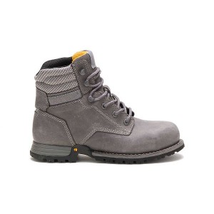 Grey Women's Caterpillar Paisley 6" Steel Toe Work Boots | 479168-NTX