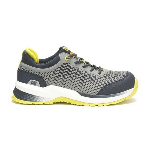 Grey / Yellow Men's Caterpillar Streamline 2.0 Composite Toe Work Shoes | 671503-JHZ