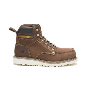 Khaki Men's Caterpillar Calibrate Steel Toe Work Boots | 216570-YIN