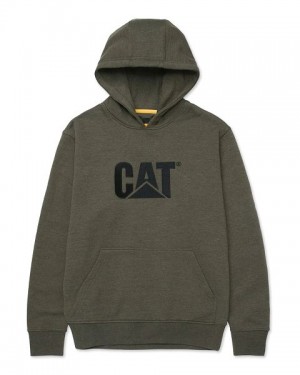 Khaki Men's Caterpillar Trademark Hoodie | 601584-WXG