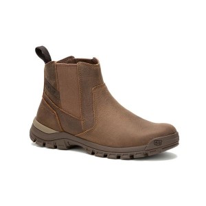 Light / Brown Men's Caterpillar Threshold Chelsea Boots | 795046-GPQ