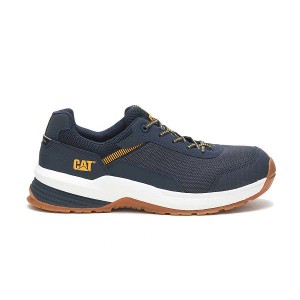 Navy Men's Caterpillar Streamline 2.0 Mesh Composite Toe Work Shoes | 268541-XAD