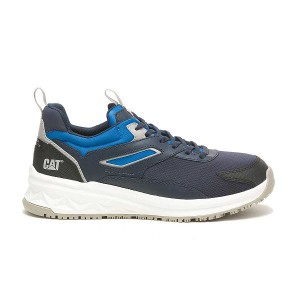 Navy Men's Caterpillar Streamline Runner Carbon Composite Toe Work Shoes | 045268-OQL