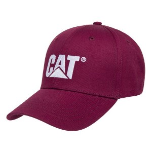 Red Men's Caterpillar Classic Logo Hats | 340986-XRW