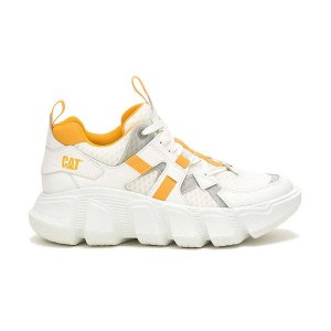 White Women's Caterpillar Imposter Mesh Sneakers | 672891-MNH